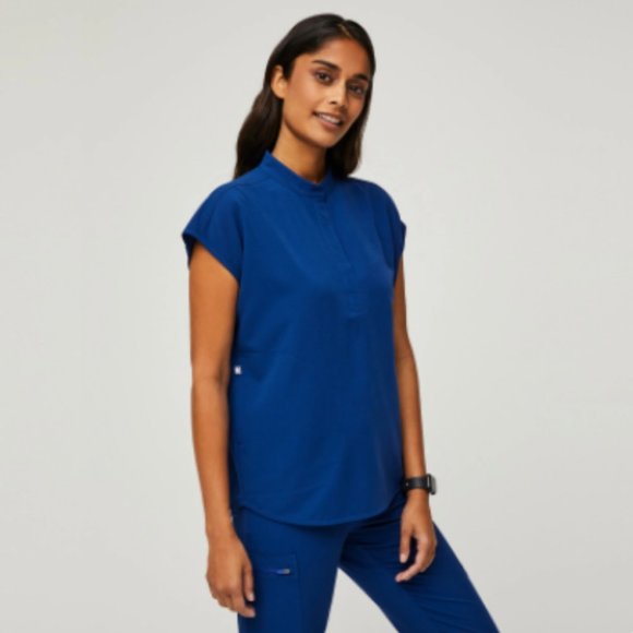 FIGS Women's Electric Blue Rafaela Scrub Top - Picture 1 of 1
